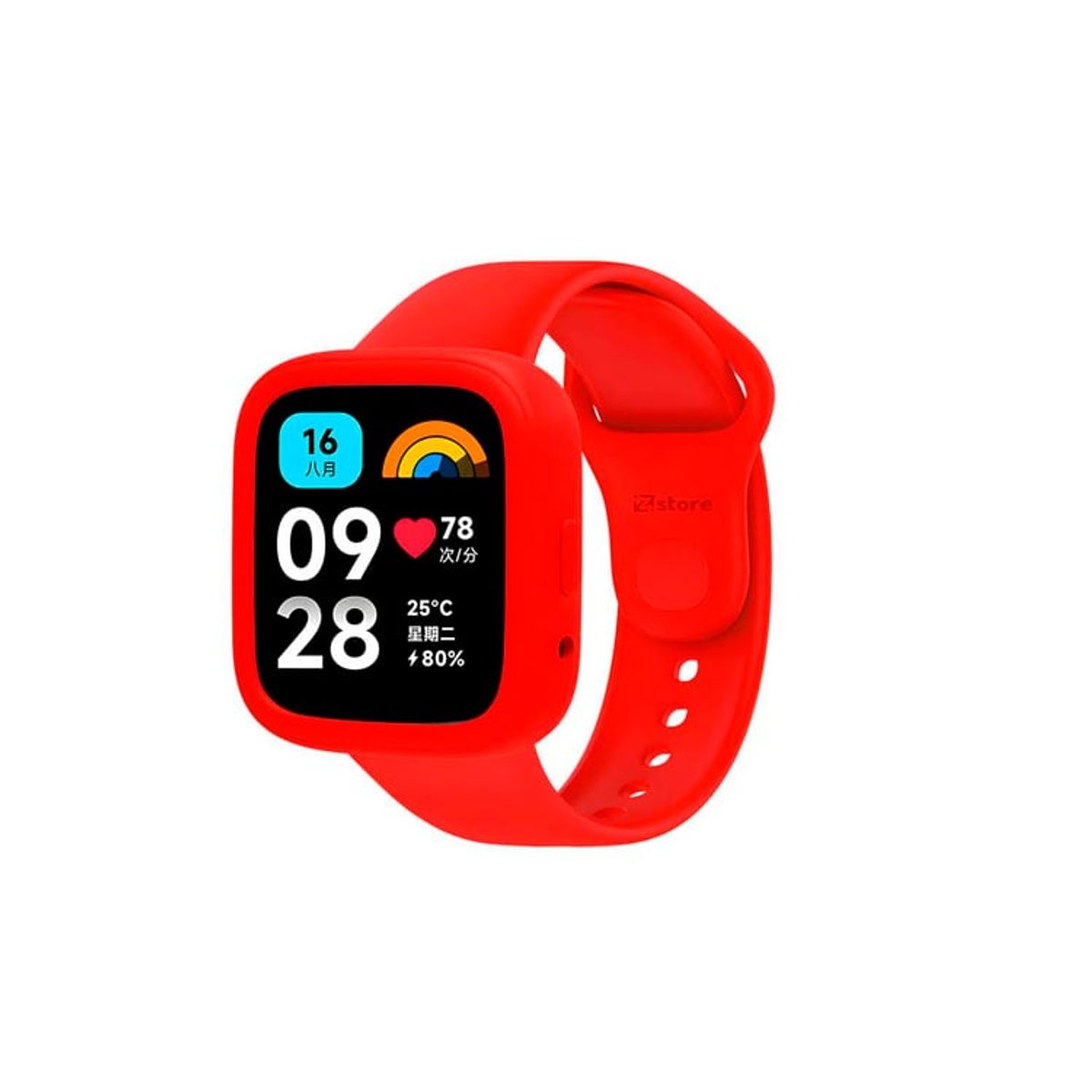 GENERICO - Correa Silicone Completo para Xiaomi Redmi Watch 3 Lite Rojo