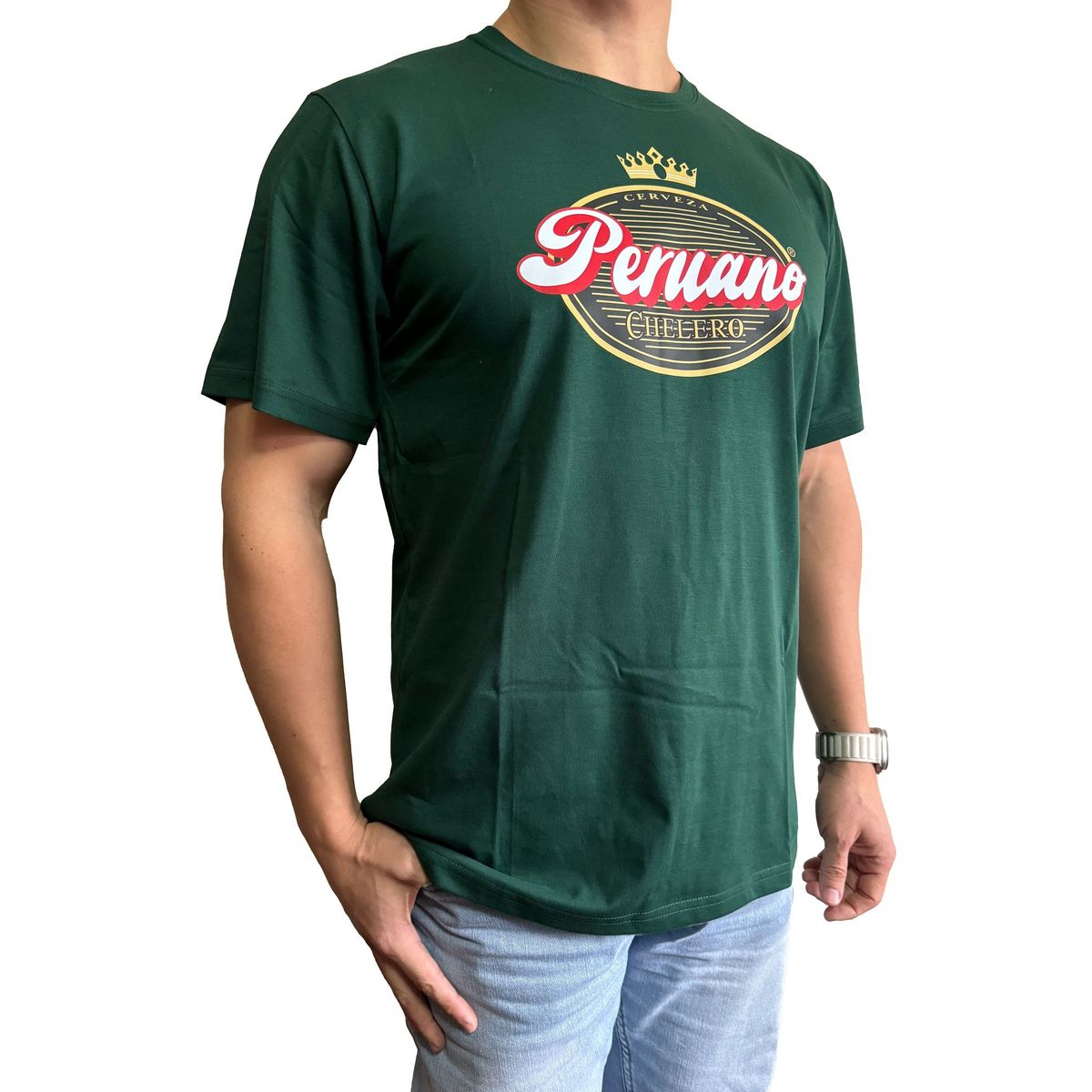 GENERICO - Polo Hombre manga corta diseño Peruano Chelero - Verde