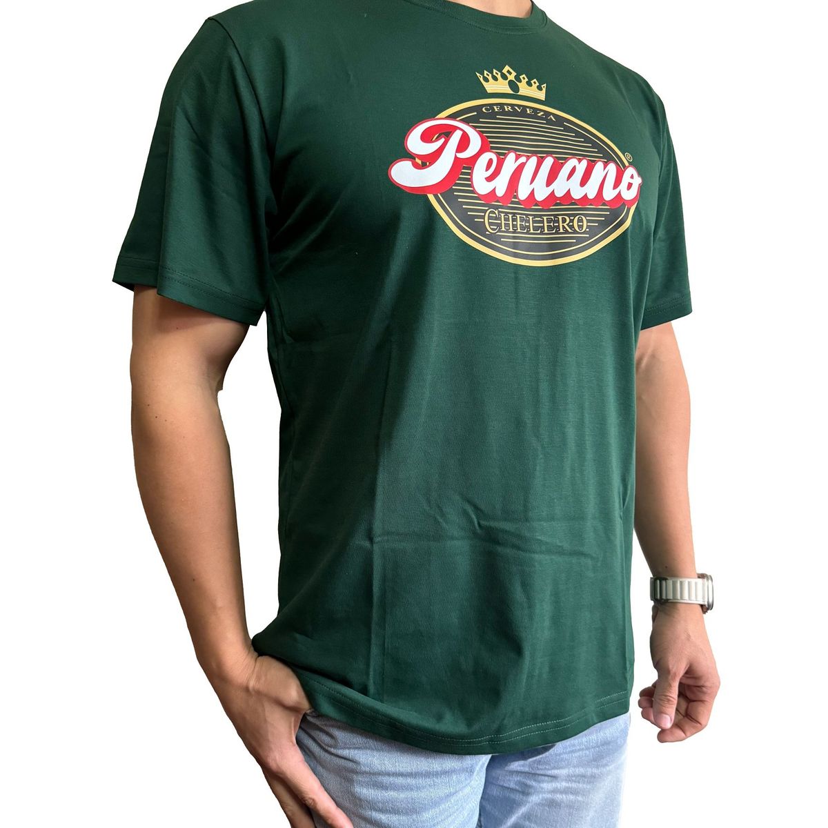 GENERICO - Polo Hombre manga corta diseño Peruano Chelero - Verde