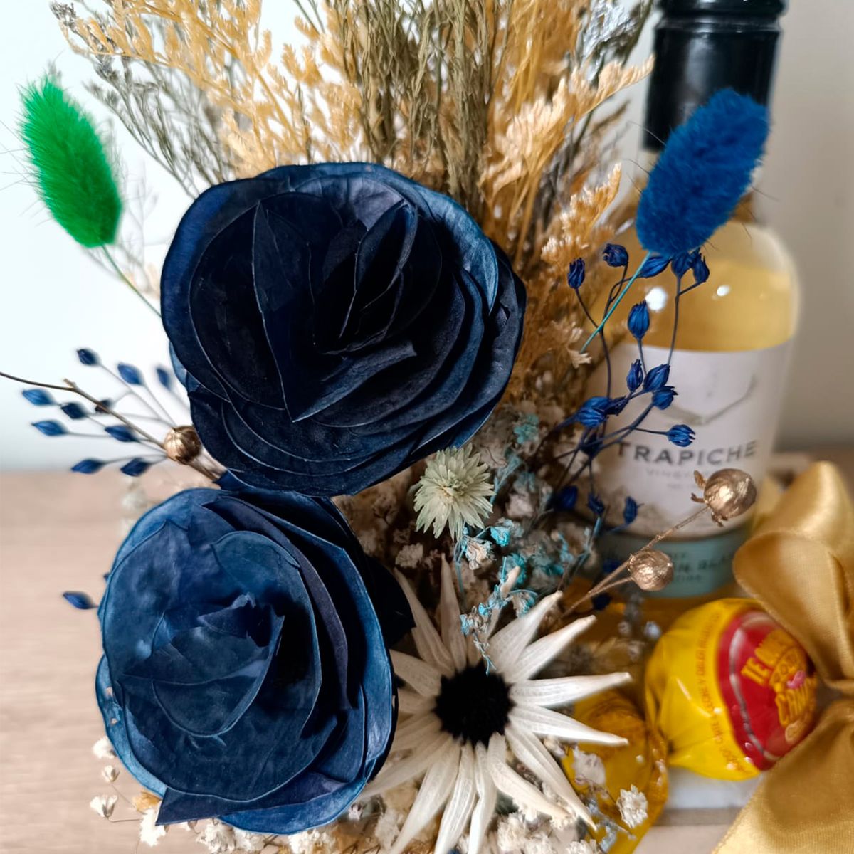 GENERICO - Box para regalar flores secas Flores Día del Padre