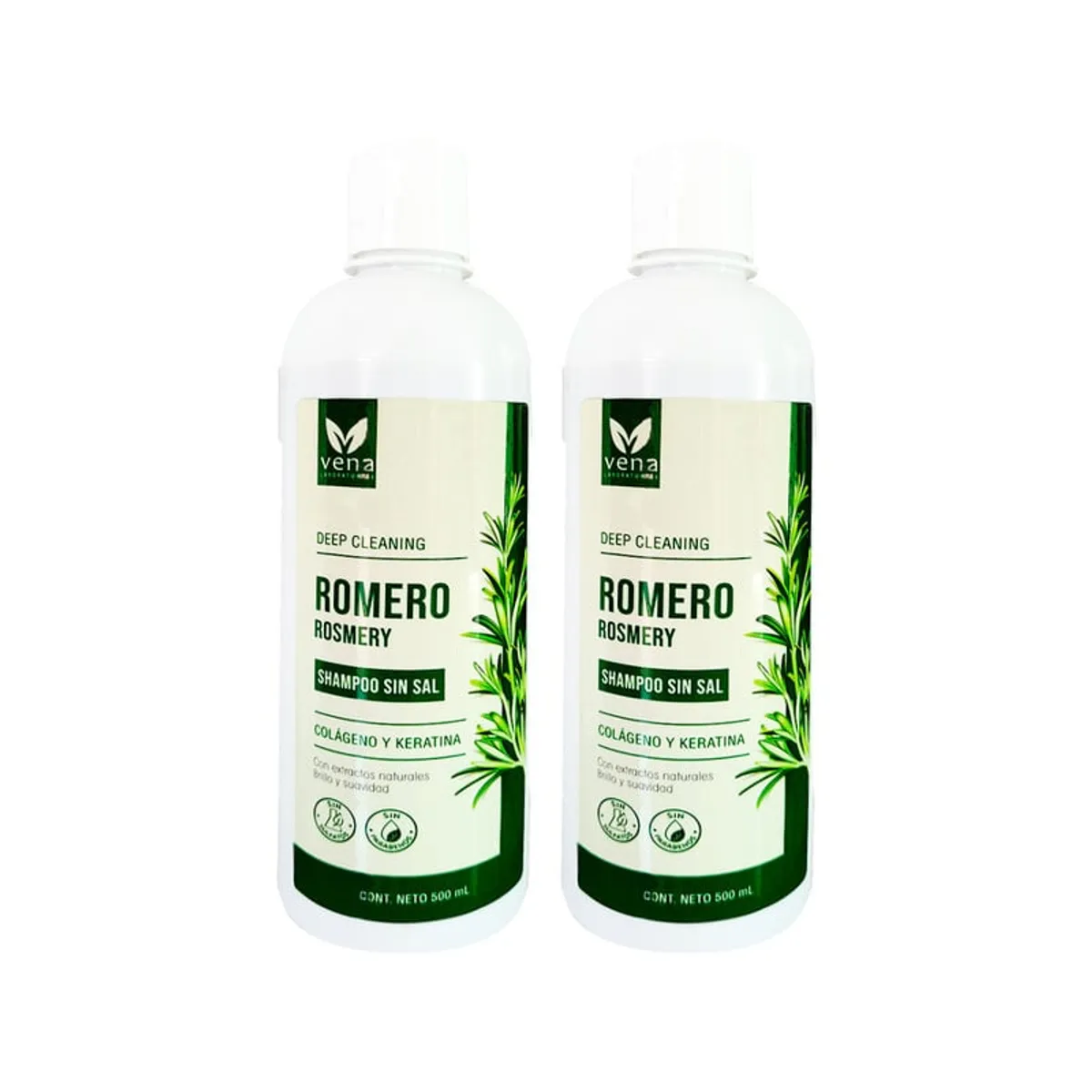 GENERICO - Shampoo Romero Sin Sal Vena 500ml 2 Unidades