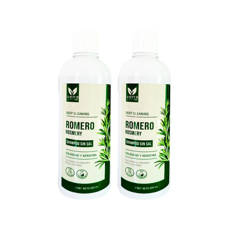 GENERICO - Shampoo Romero Sin Sal Vena 500ml 2 Unidades