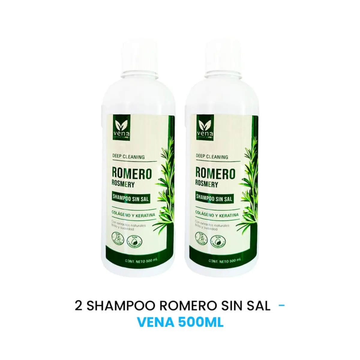 GENERICO - Shampoo Romero Sin Sal Vena 500ml 2 Unidades