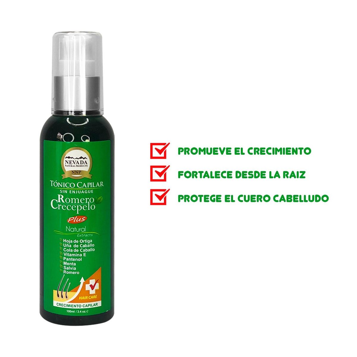 NEVADA NATURAL PRODUCTS - Tónico Capilar Romero Crecepelo Nevada 100ml 3 Unidades
