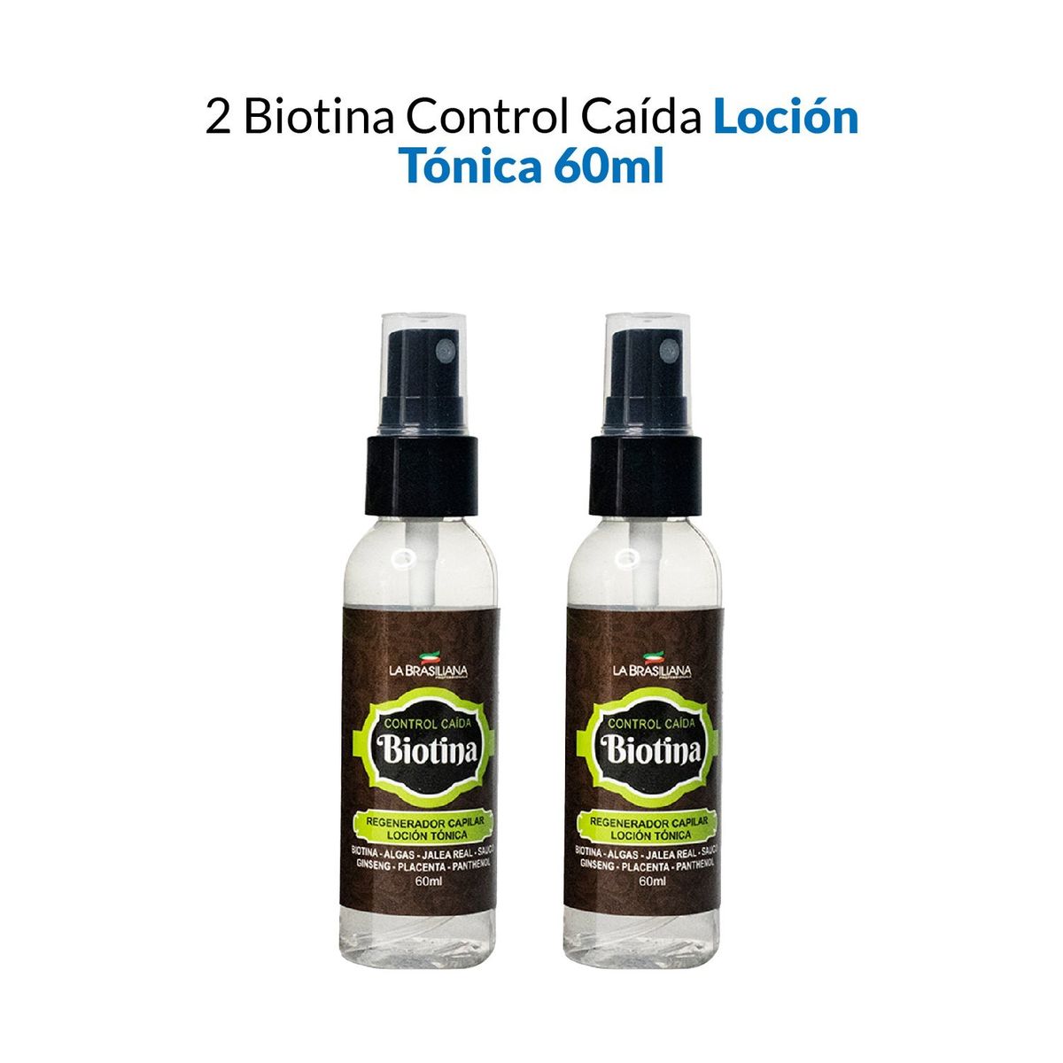 LA BRASILIANA - Biotina Control Caida Locion Tonica 60ml La Brasiliana 2 Unidades