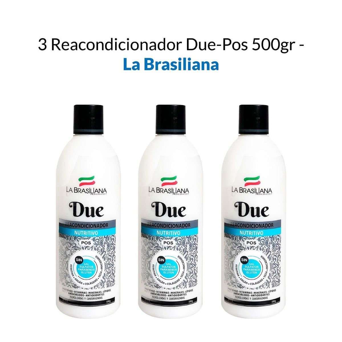 LA BRASILIANA - Reacondicionador Due Pos La Brasiliana 500Gr 3 Unidades