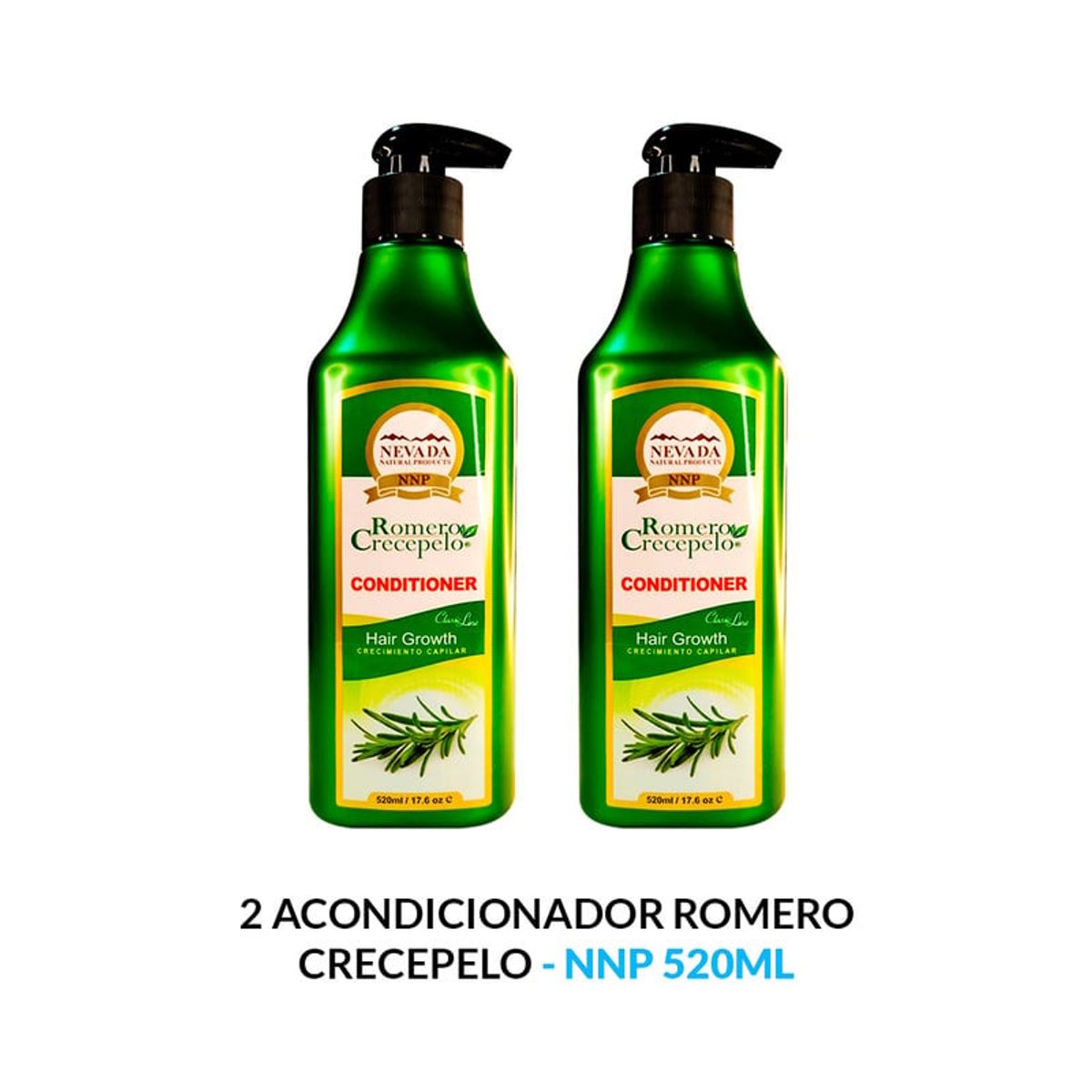 NEVADA NATURAL PRODUCTS - Acondicionador Romero Crecepelo Nevada 520ml 2 Unidades