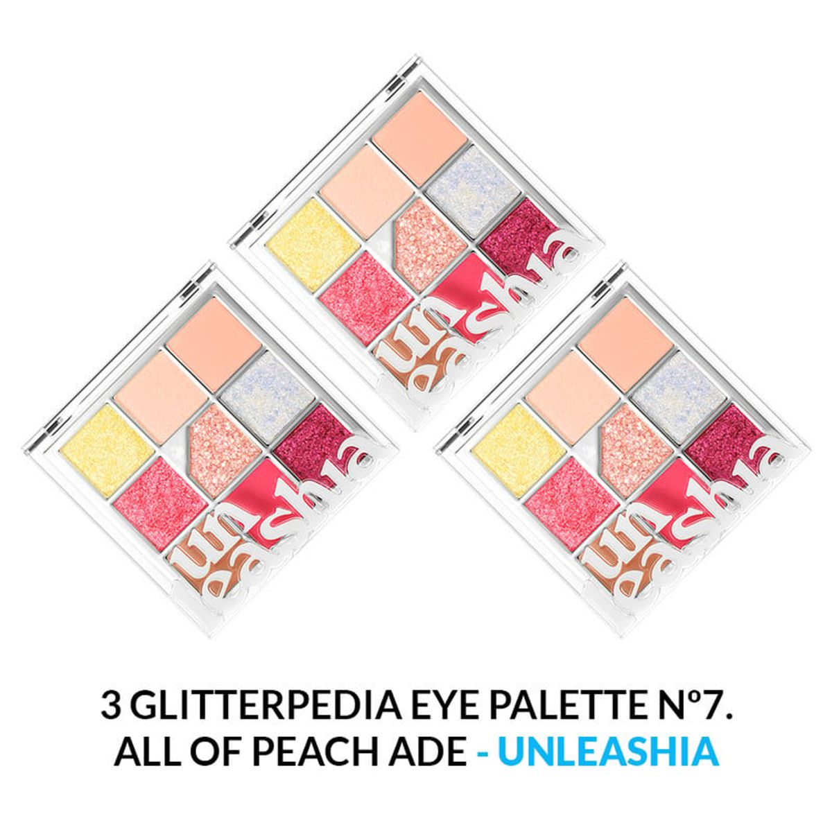 UNLEASHIA - Glitterpedia Eye Palette Unleashia Nº7 All Of Peach Ade 3 Unidades