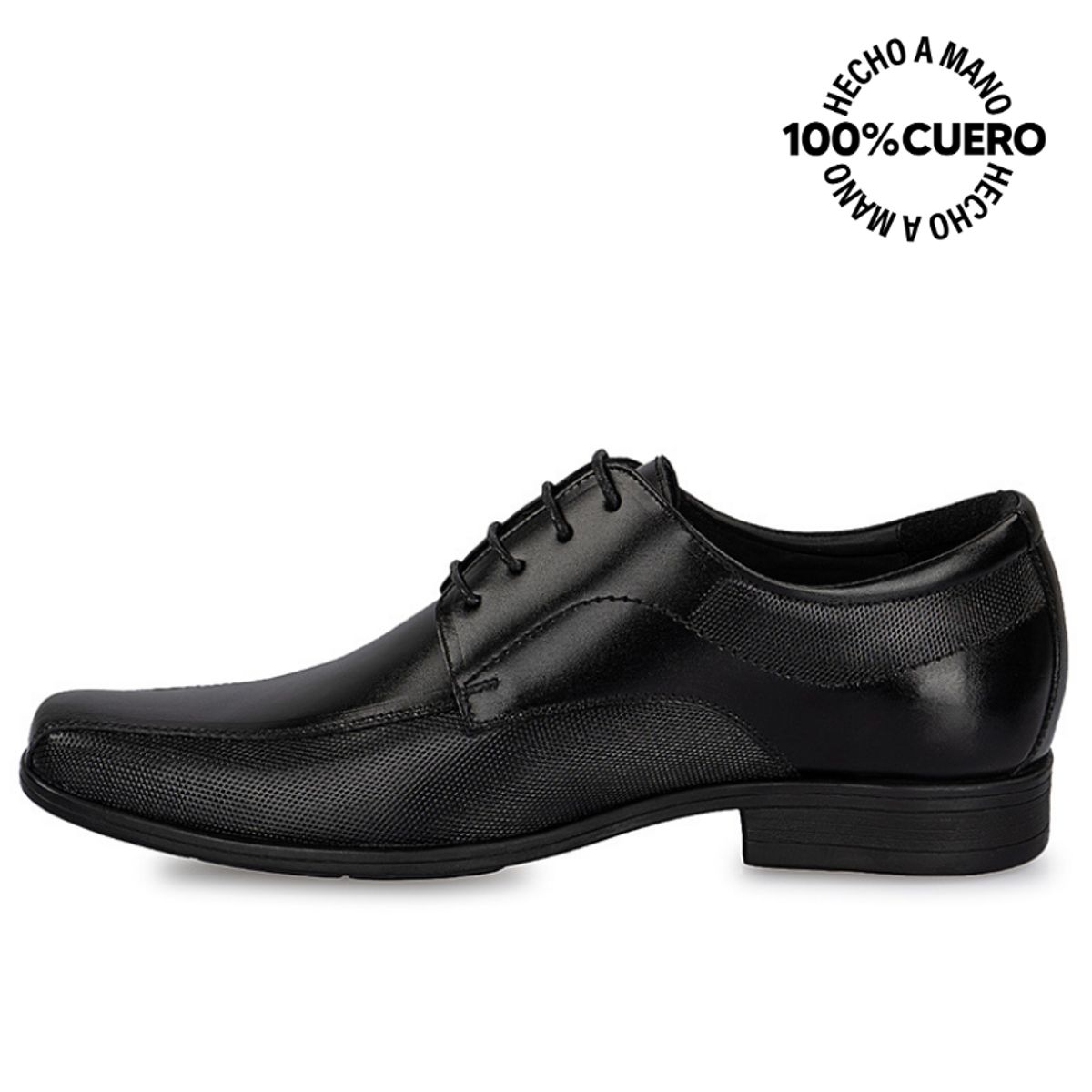 VIALE - Zapato Derby Vestir MATEO-068 Negro Viale Homme Cuero