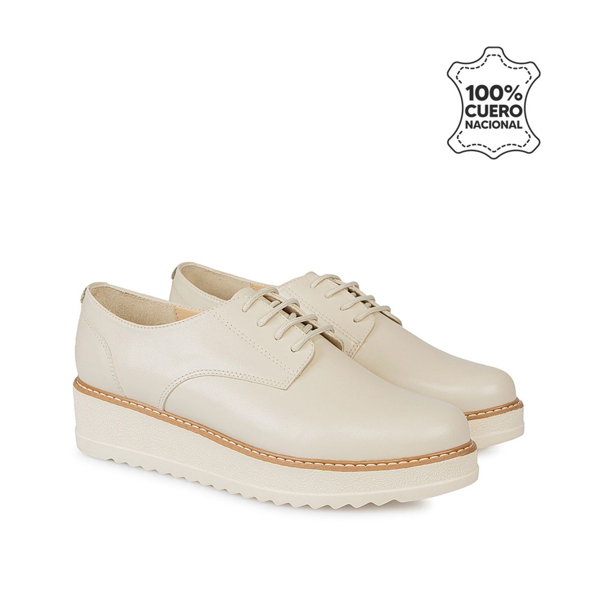 VIALE - Zapato Oxford Casual TATI-2429 BlanOff Viale Cuero