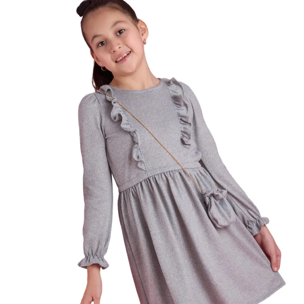 KIDS MASHMELO - Vestido Angora Con Foil Para Niña Kidsmashmelo