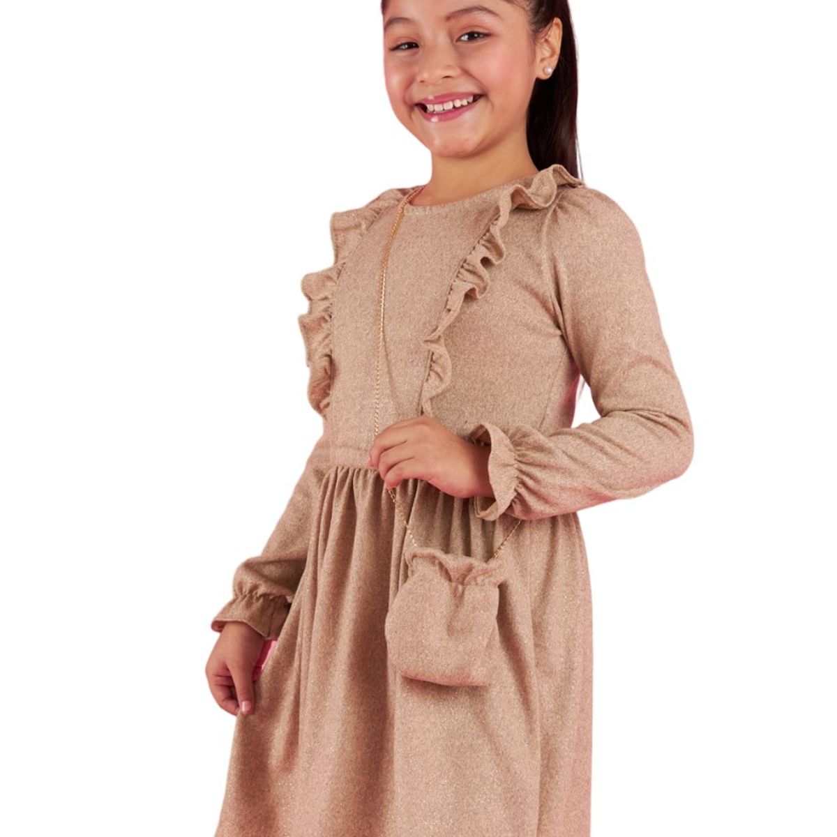 KIDS MASHMELO - Vestido Angora Con Foil Para Niña Kidsmashmelo