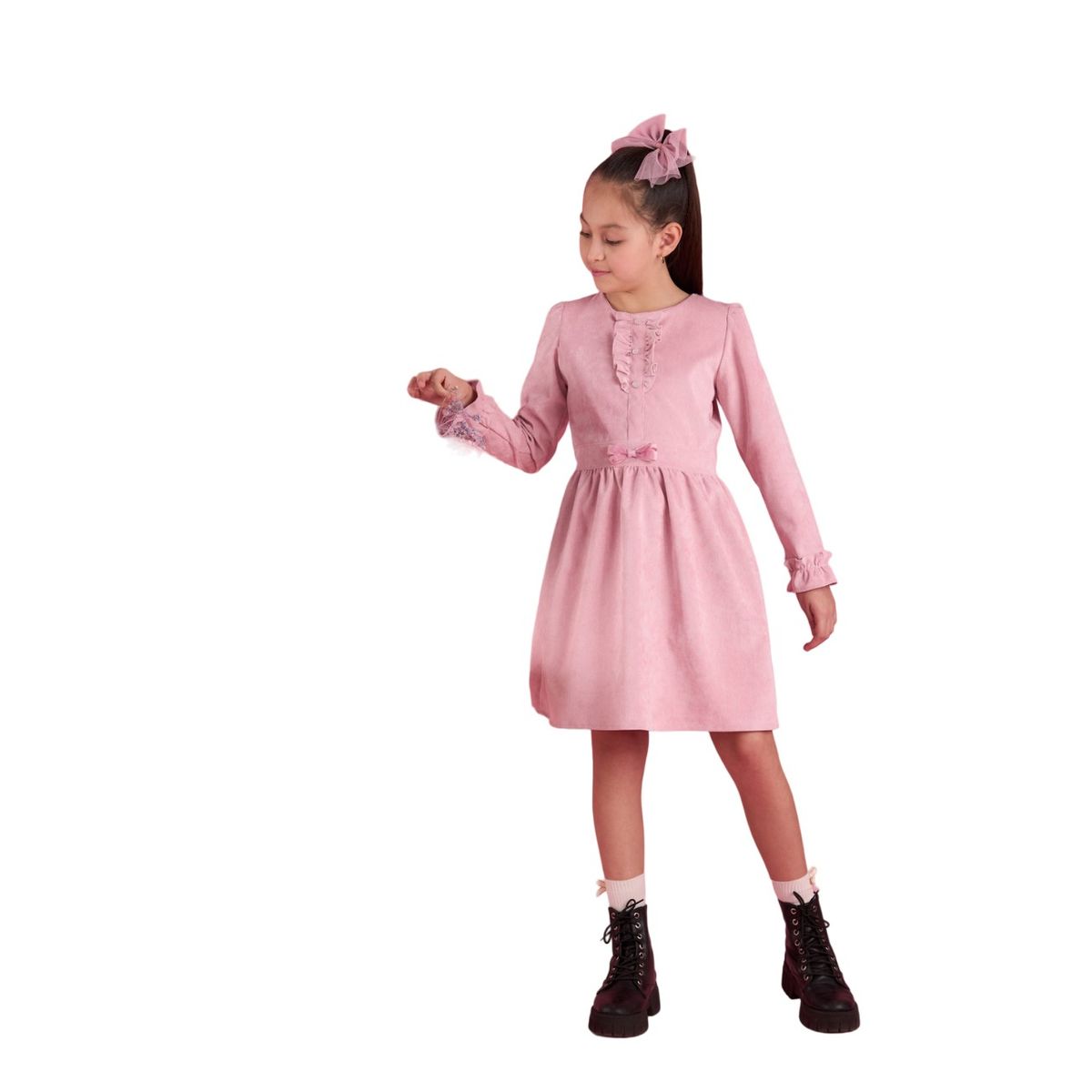 KIDS MASHMELO - Vestido Con Volantes En Manga Y Pechera Para Niña Kidsmashmelo