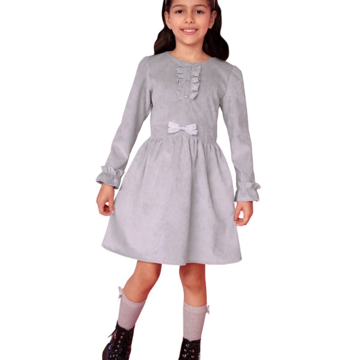 KIDS MASHMELO - Vestido Con Volantes En Manga Y Pechera Para Niña Kidsmashmelo