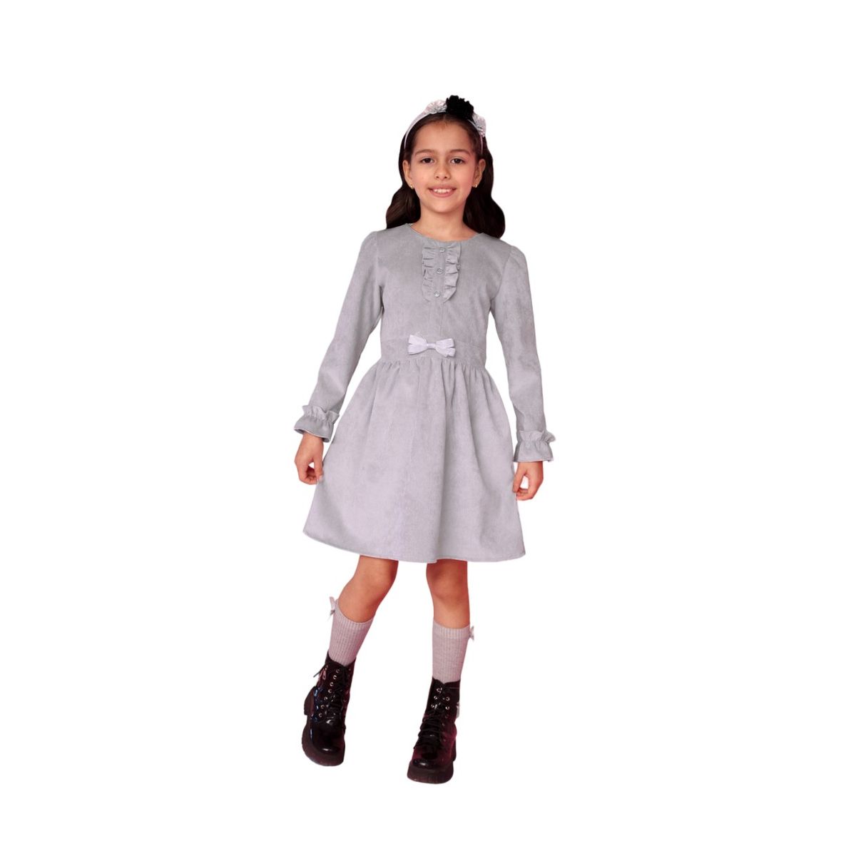 KIDS MASHMELO - Vestido Con Volantes En Manga Y Pechera Para Niña Kidsmashmelo