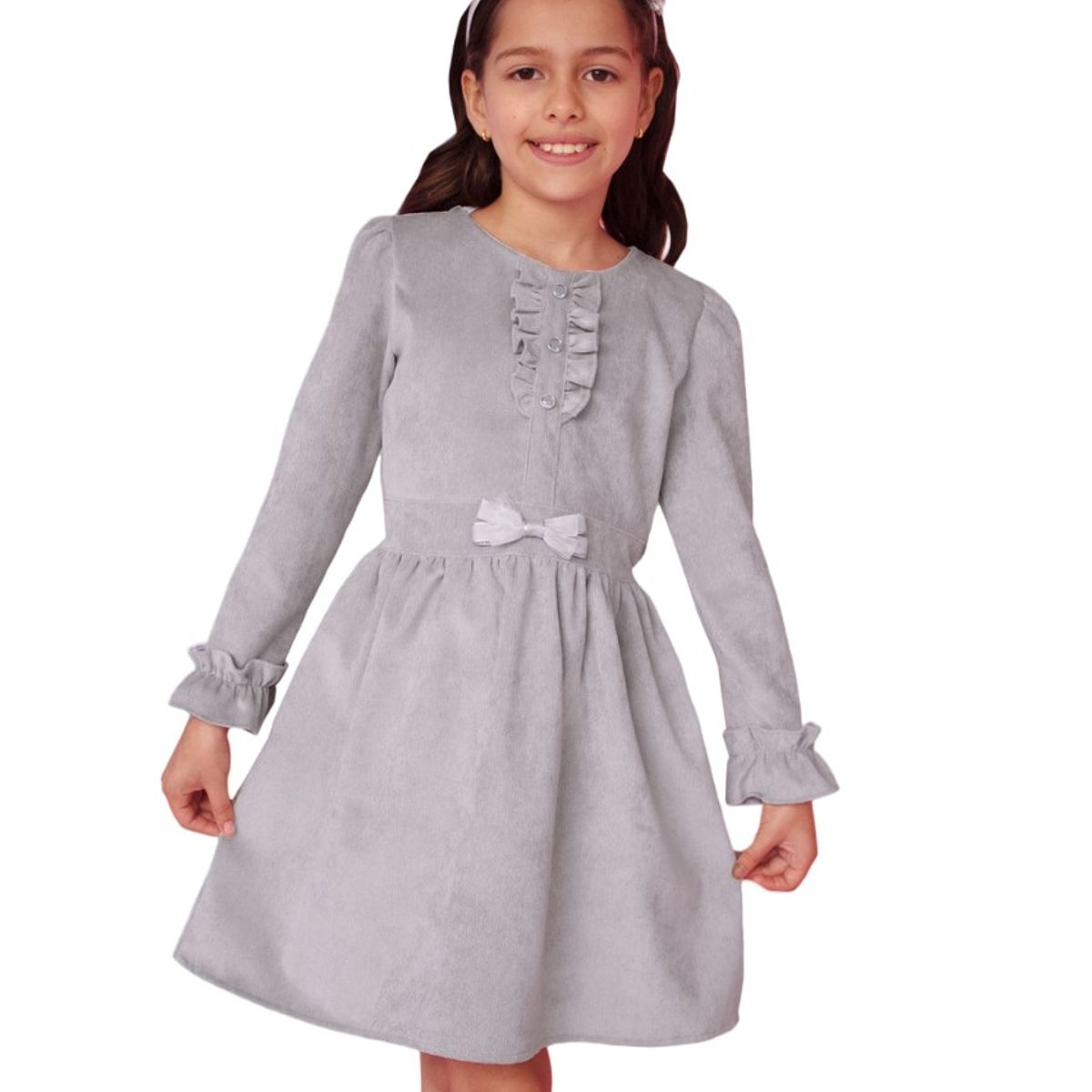 KIDS MASHMELO - Vestido Con Volantes En Manga Y Pechera Para Niña Kidsmashmelo