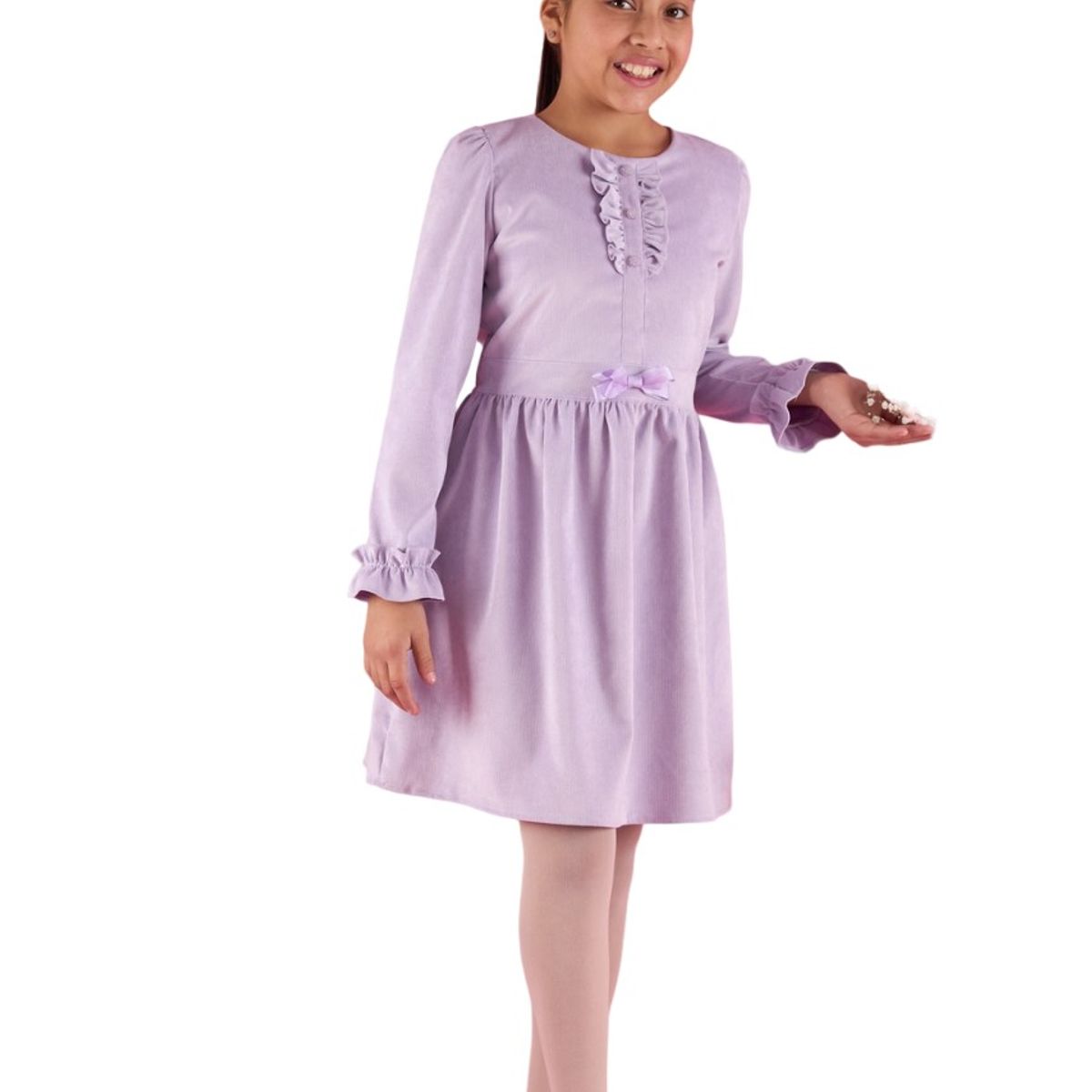 KIDS MASHMELO - Vestido Con Volantes En Manga Y Pechera Para Niña Kidsmashmelo