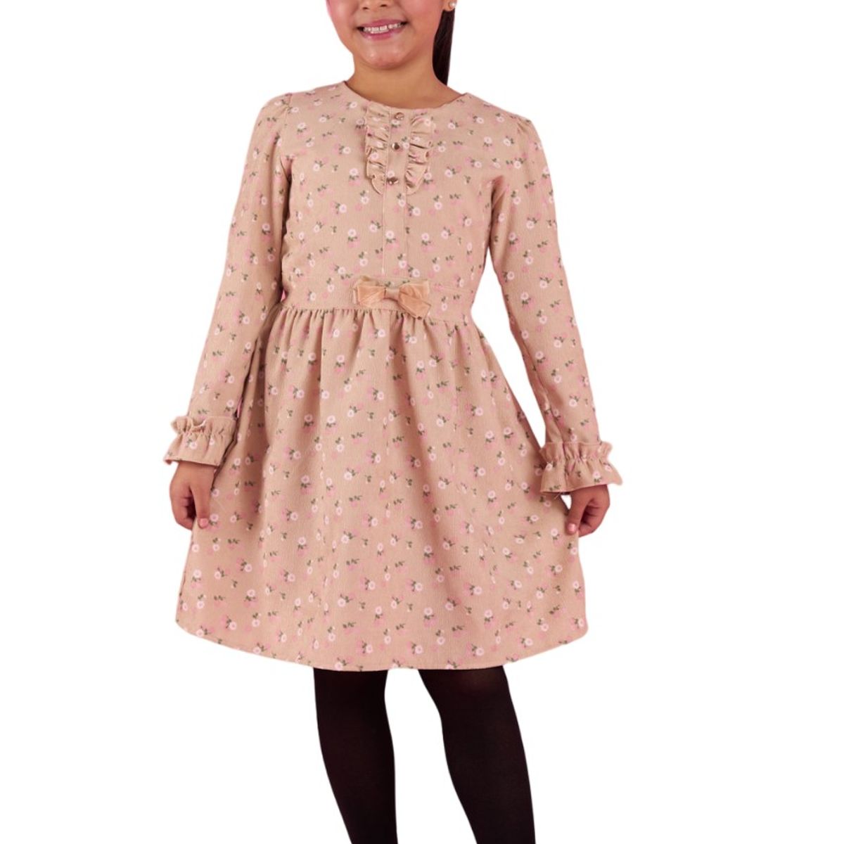 KIDS MASHMELO - Vestido Con Volantes En Manga Y Pechera Para Niña Kidsmashmelo