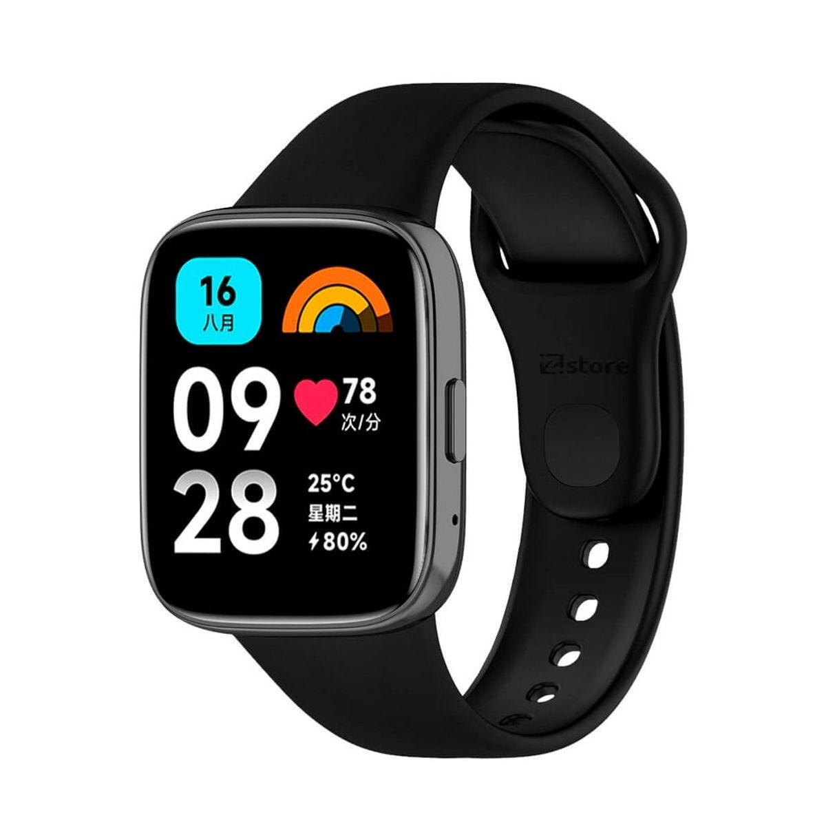 GENERICO - CORREA DE SILICONA PARA XIAOMI REDMI WATCH 3 - NEGRO