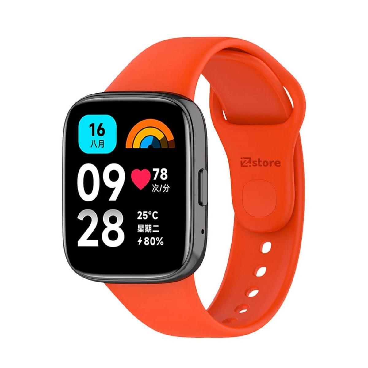 GENERICO - CORREA DE SILICONA PARA XIAOMI REDMI WATCH 3 ACTIVE Y LITE - NARANJA