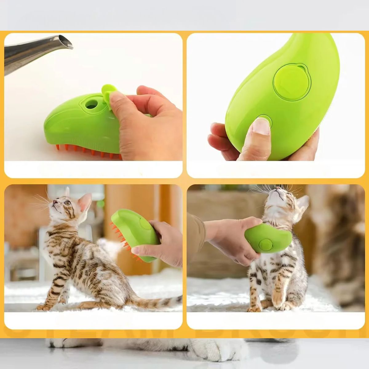 GENERICO - Cepillo a Vapor Quita Pelusa Para Macotas