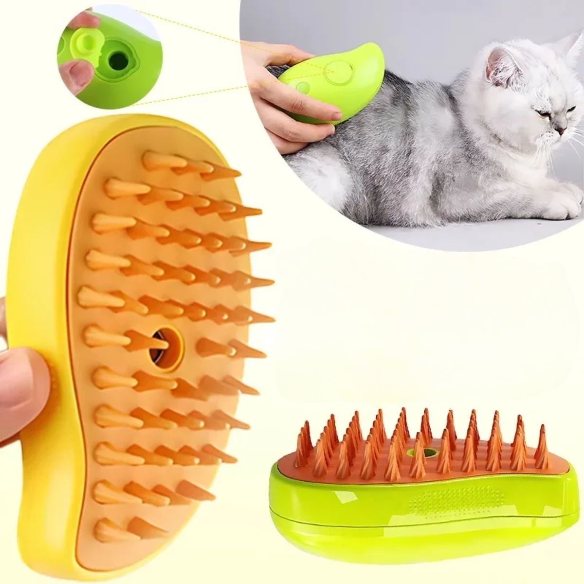 GENERICO - Cepillo a Vapor Eléctrico Quita Pelusa Para Macotas