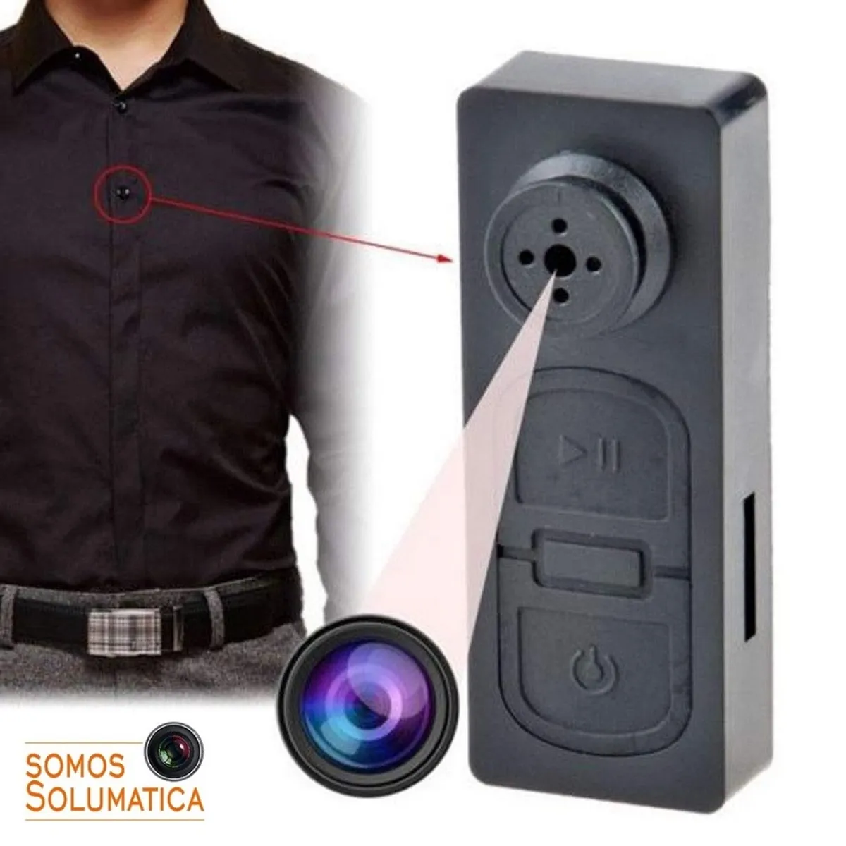 OEM - Camara Espia Botón  - 1 hora de grabacion - 3en1 Fotos Videos Y Voz