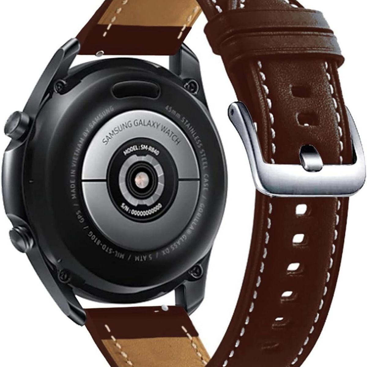 GENERICO - CORREA DE CUERO PARA SAMSUNG WATCH 4 - 5 - 6 - 7 CHOCOLATE