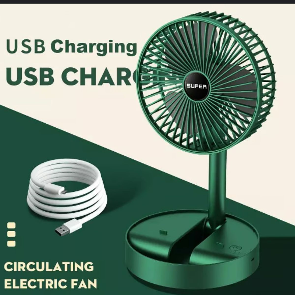 GENERICO - Ventilador Portátil Plegable 3 Velocidades Recargable KS-2102