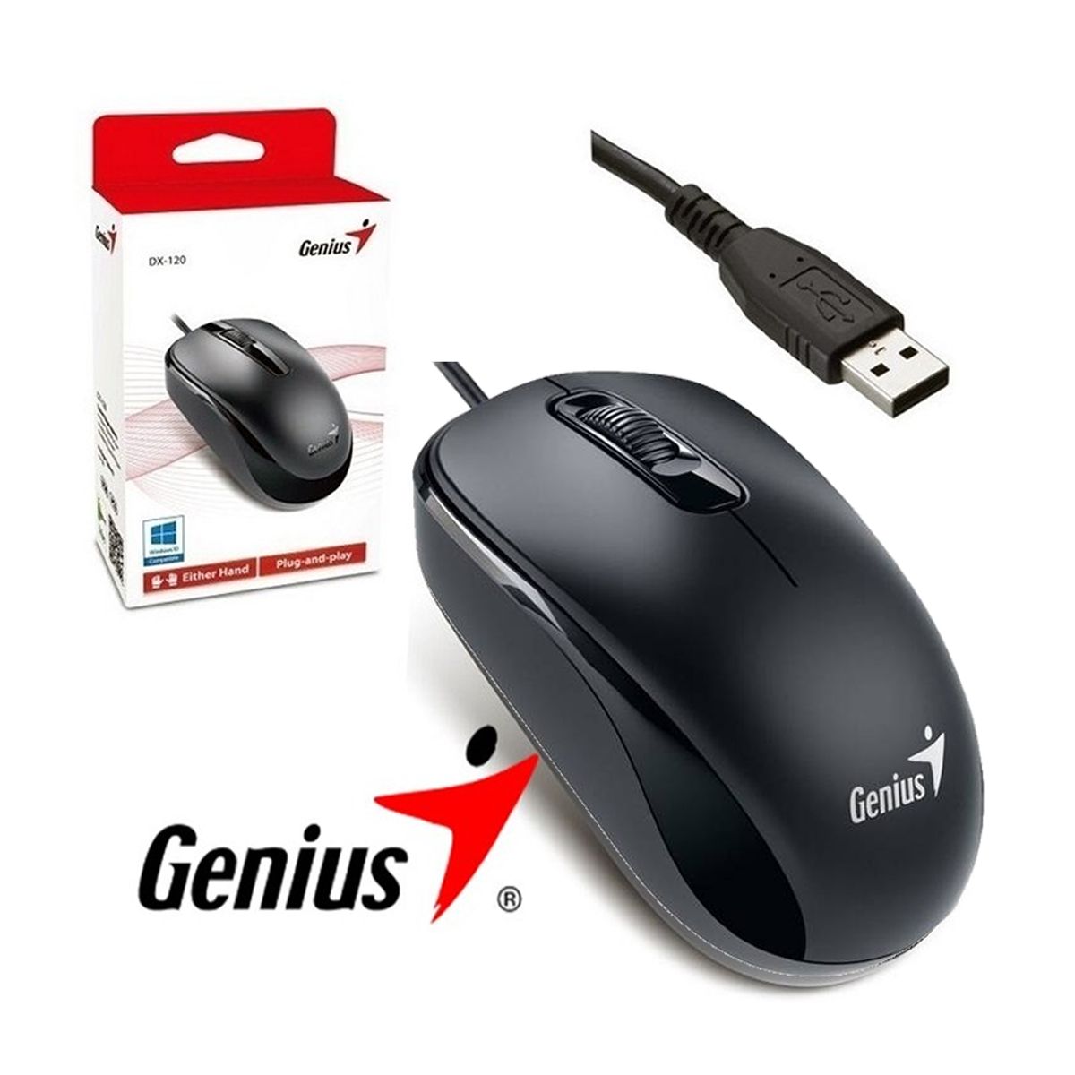 GENIUS - MOUSE GENIUS DX-110 - 1,000 DPI - BLACK