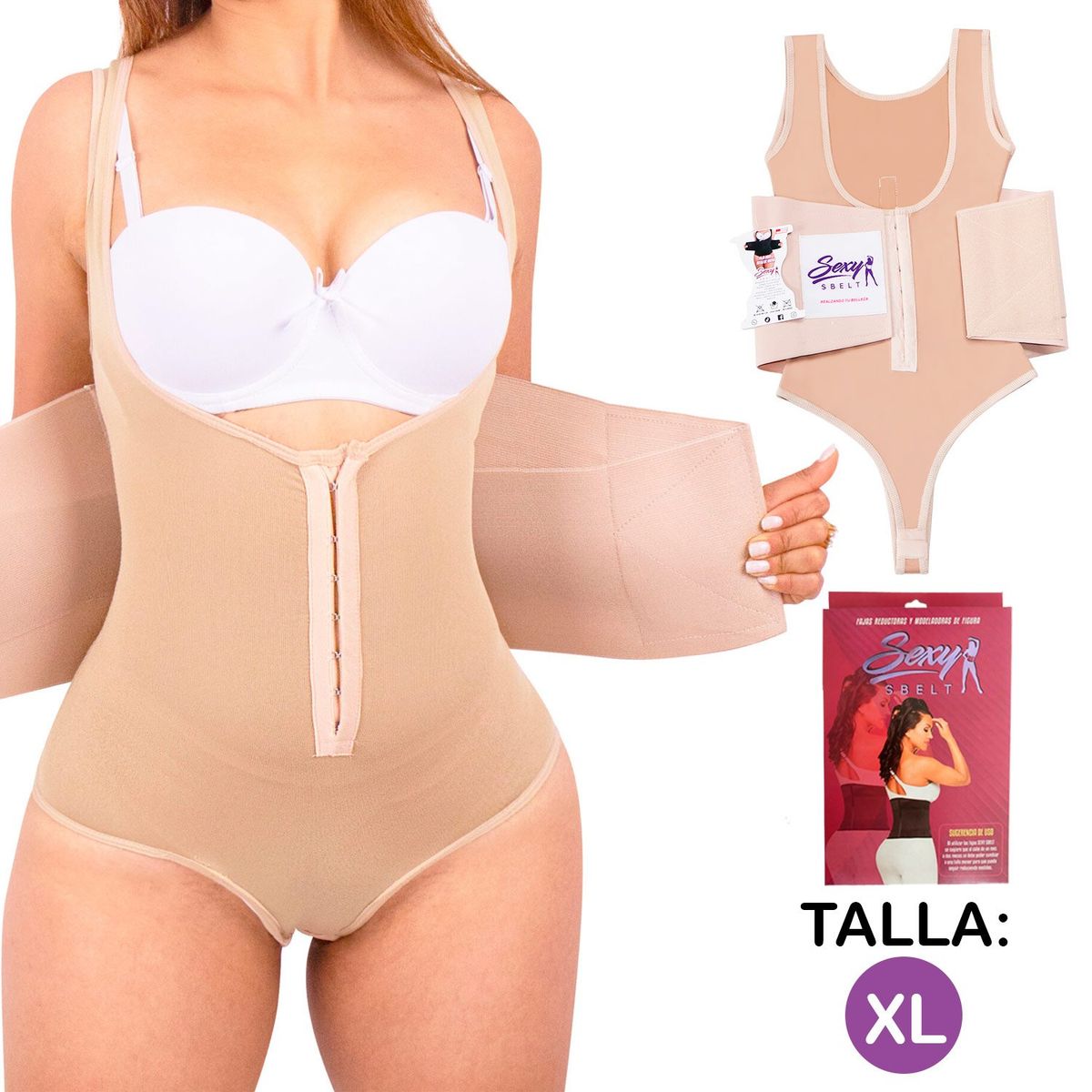 GENERICO - Faja Body Reloj de Arena Reduce Medidas Color Beige