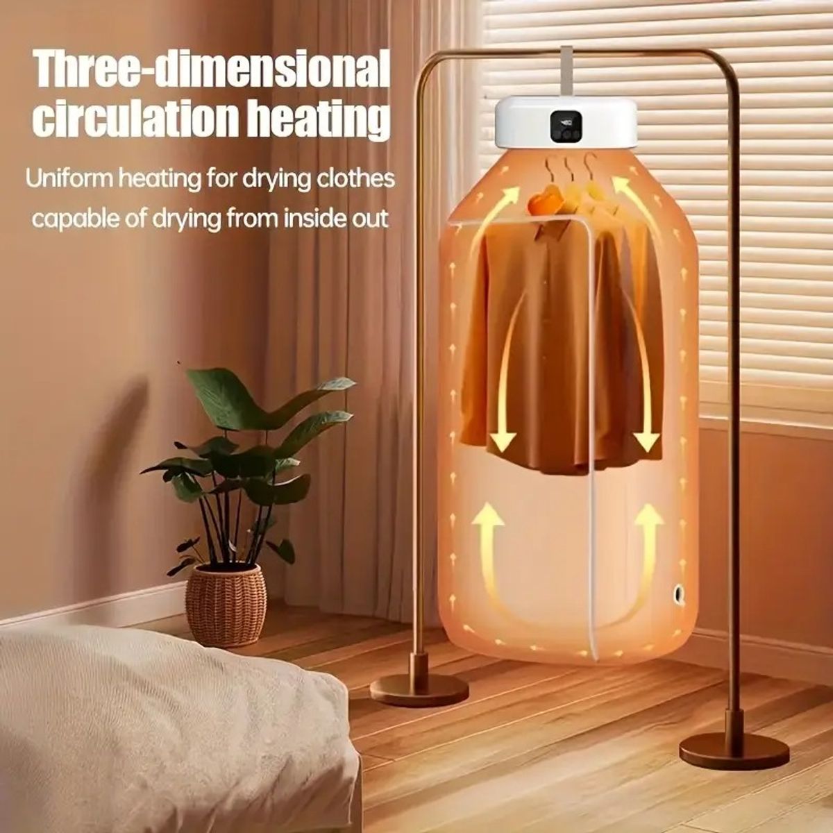 GENERICO - SECADORA DE ROPA PORTATIL ELECTRICA PLEGABLE 600W