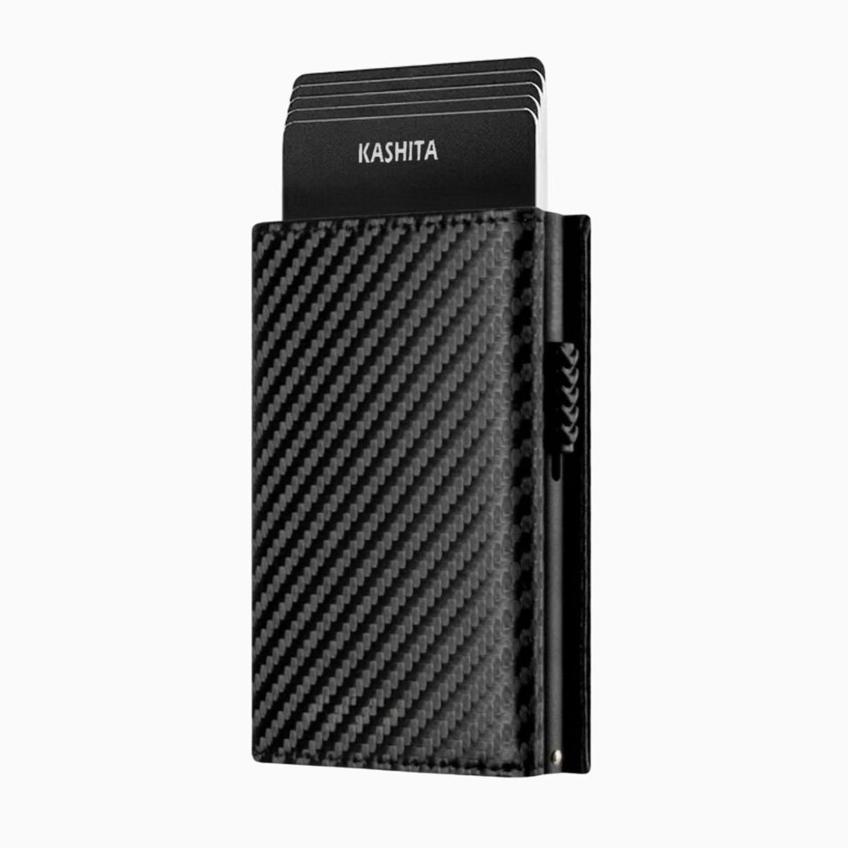 KASHITA - Billetera de Hombre Tarjetero RFID Monedero Fibra de Carbono