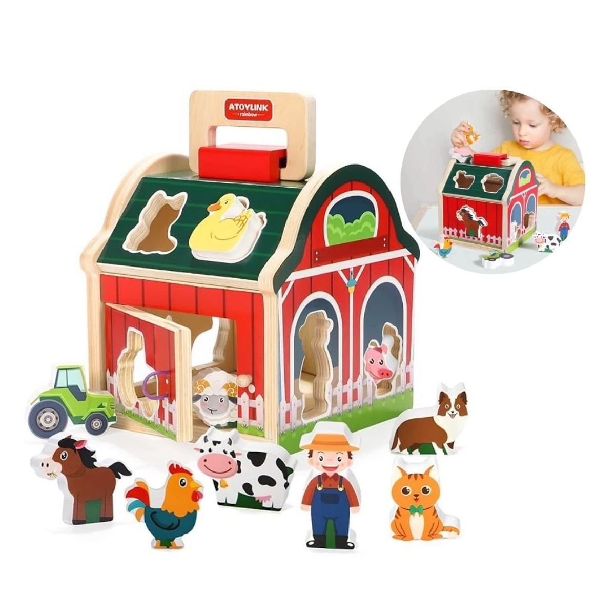 GENERICO - Casita Didáctica Granja Encaje De Madera