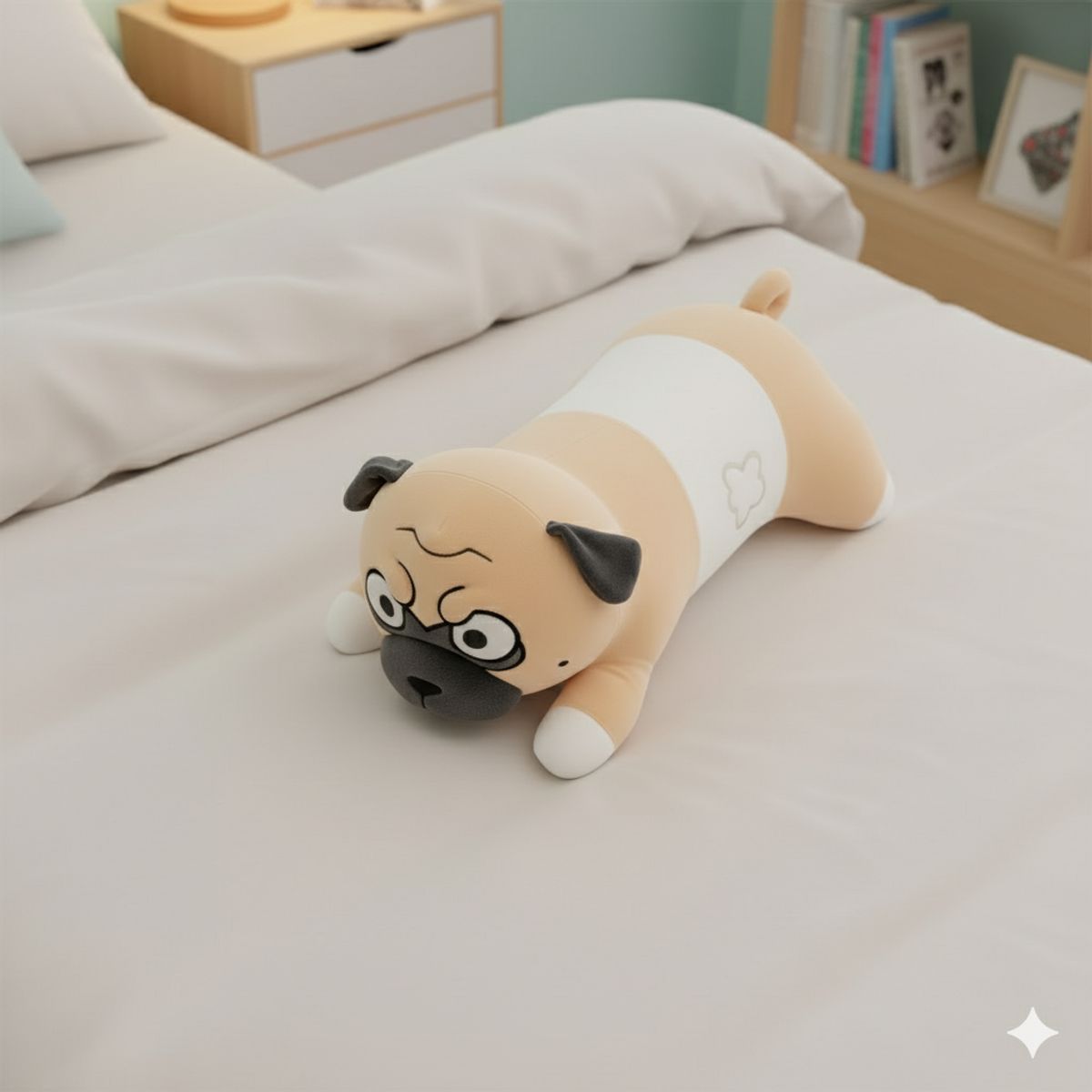 GENERICO - Peluche Alargado para Dormir como Almohada Bulldog
