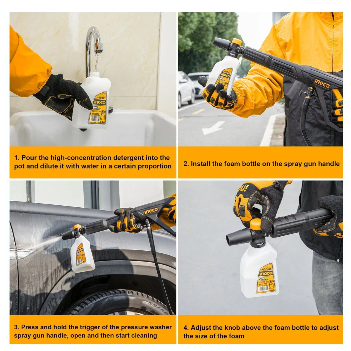 INGCO - Dispensador de jabón shampunera para hidrolavadoras