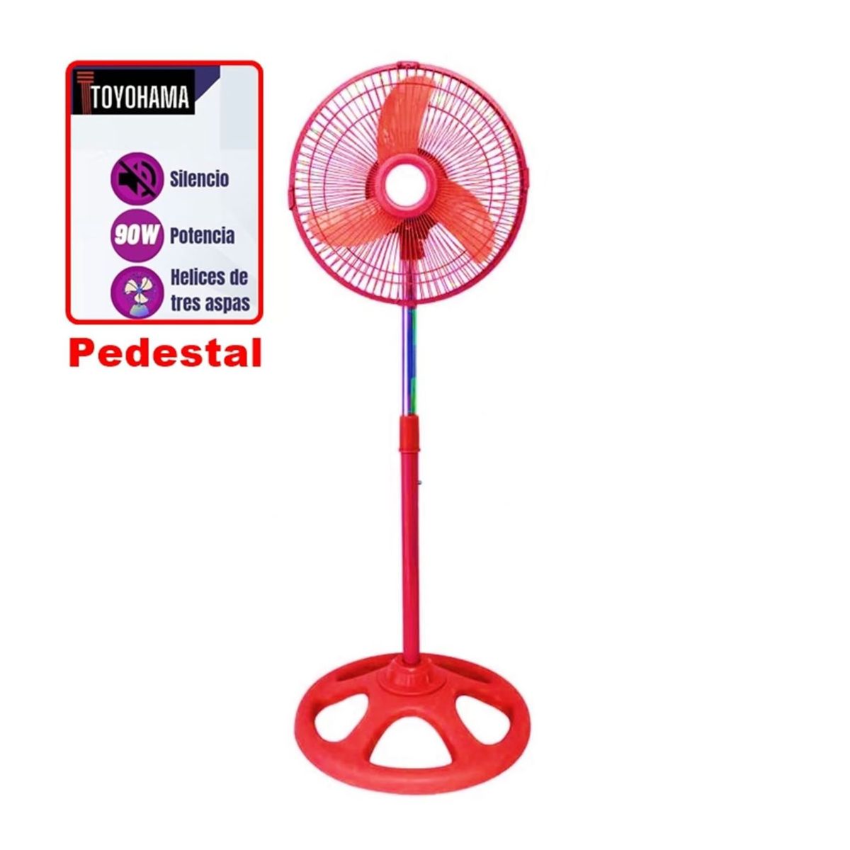 GENERICO - Ventilador de 12 Toyohama 90W 160° Rojo