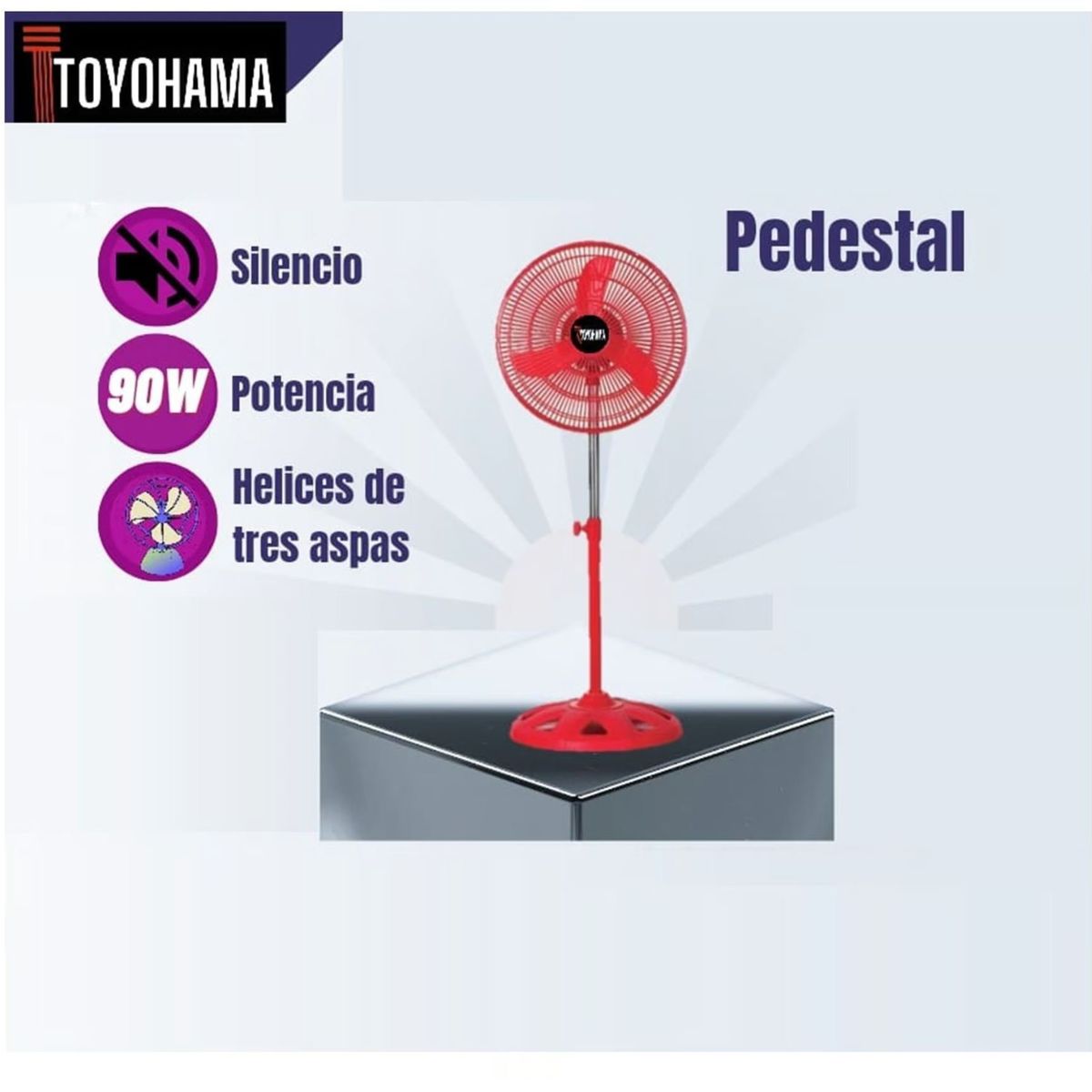 GENERICO - Ventilador de 12 Toyohama 90W 160° Rojo