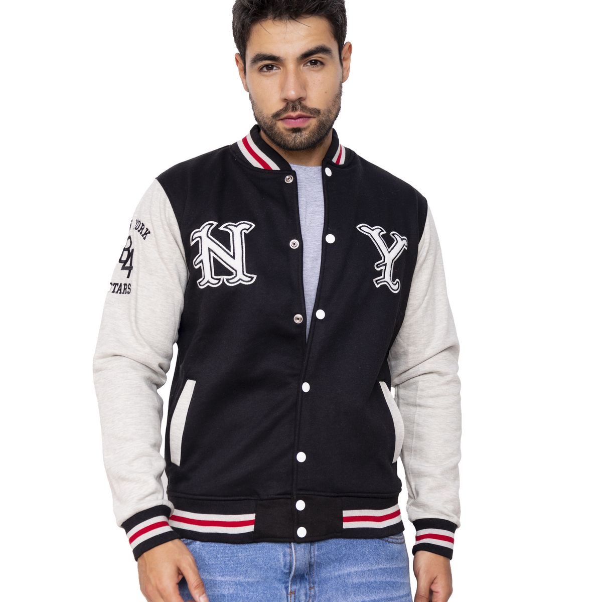 NEW YORK STARS - Casaca Modelo Americana-NY 84- Negro