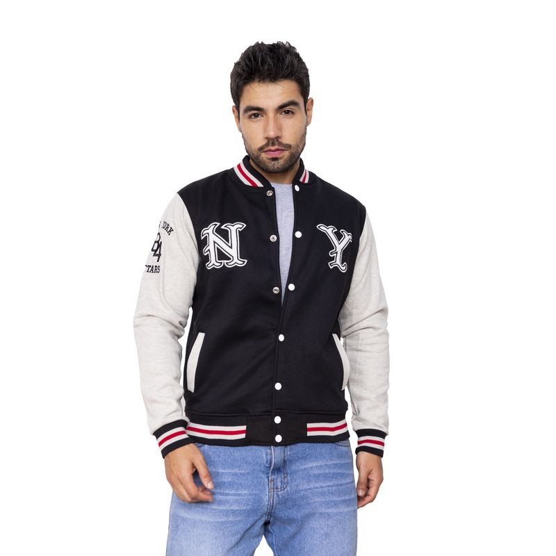 NEW YORK STARS - Casaca Modelo Americana-NY 84- Negro