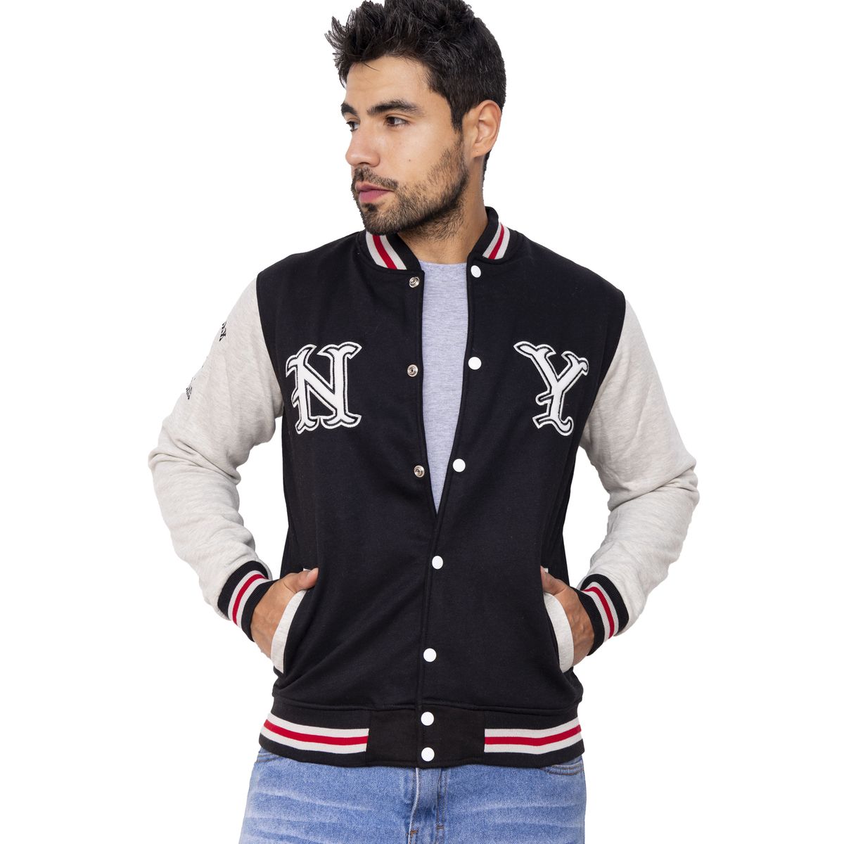 NEW YORK STARS - Casaca Modelo Americana-NY 84- Negro