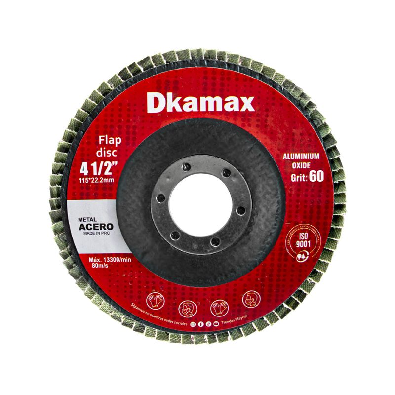 DKAMAX - 10 pzs disco flap 4 1 / 2 " grano P60 DKAMAX