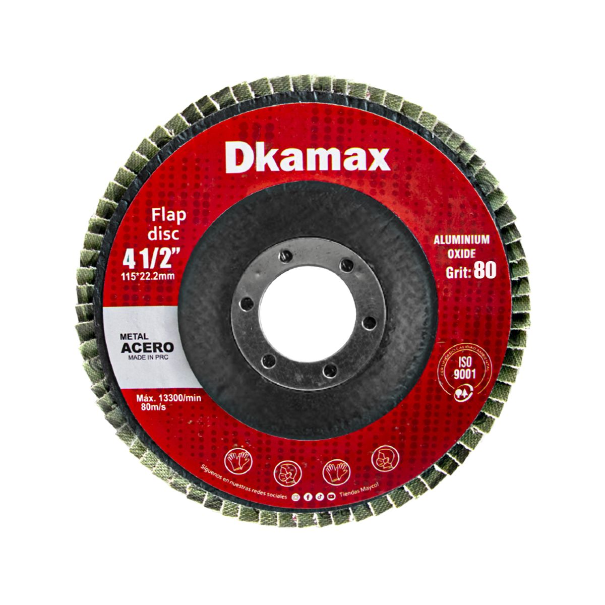 DKAMAX - 10 pzs disco flap 4 1 / 2 " grano P80 DKAMAX