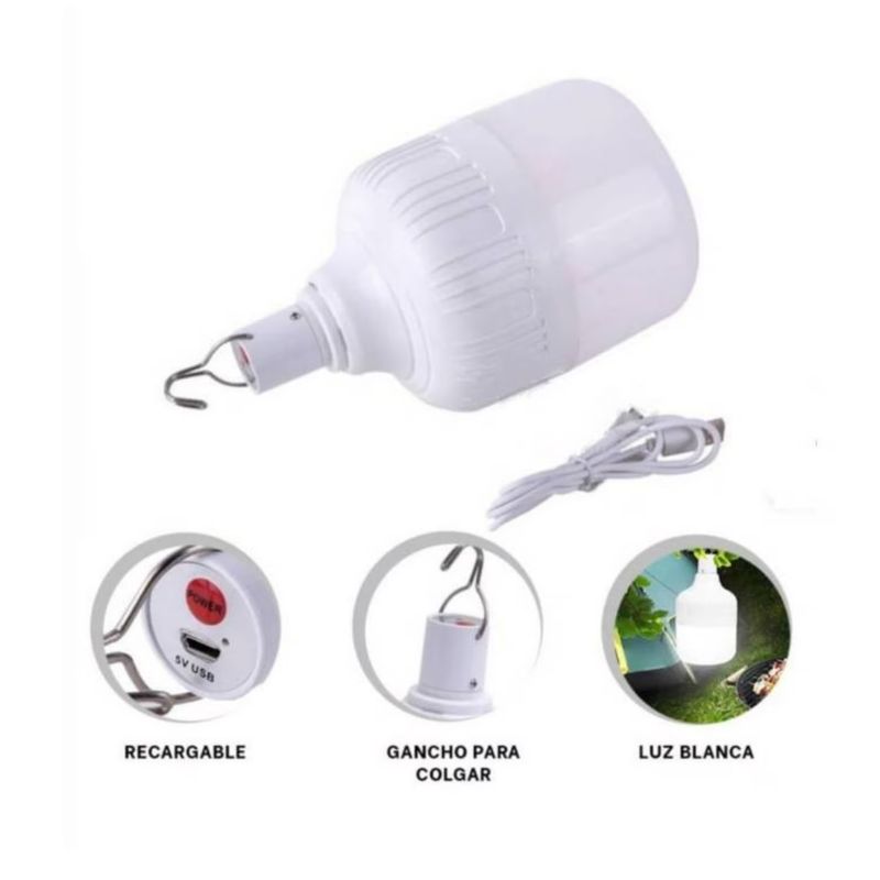 HOME LIGHT - FOCO LED HIGH POWER RECARABLE 50W LUZ DIA HOME LIGHT