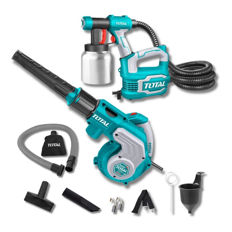 TOTAL TOOLS - Combo pistola para pintar 550w + sopladora y aspiradora 800w Total