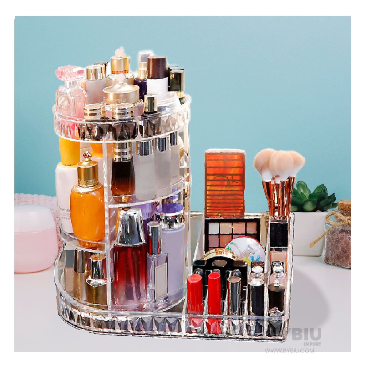 GENERICO - Organizador de Cosmeticos Base Cuadrada Y+Regalo Agendita