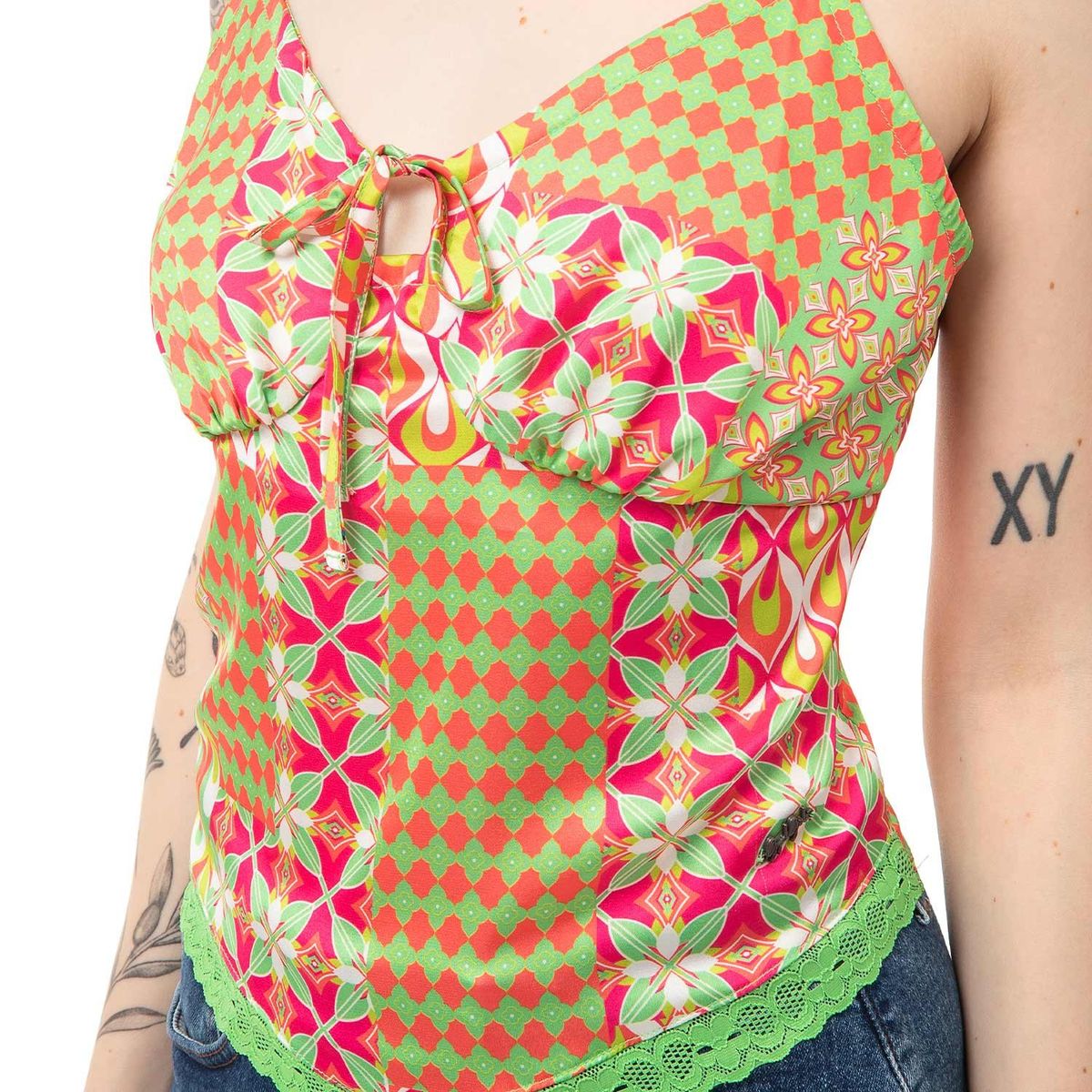 GZUCK - Blusa Moda Saten Charlbi Mujer