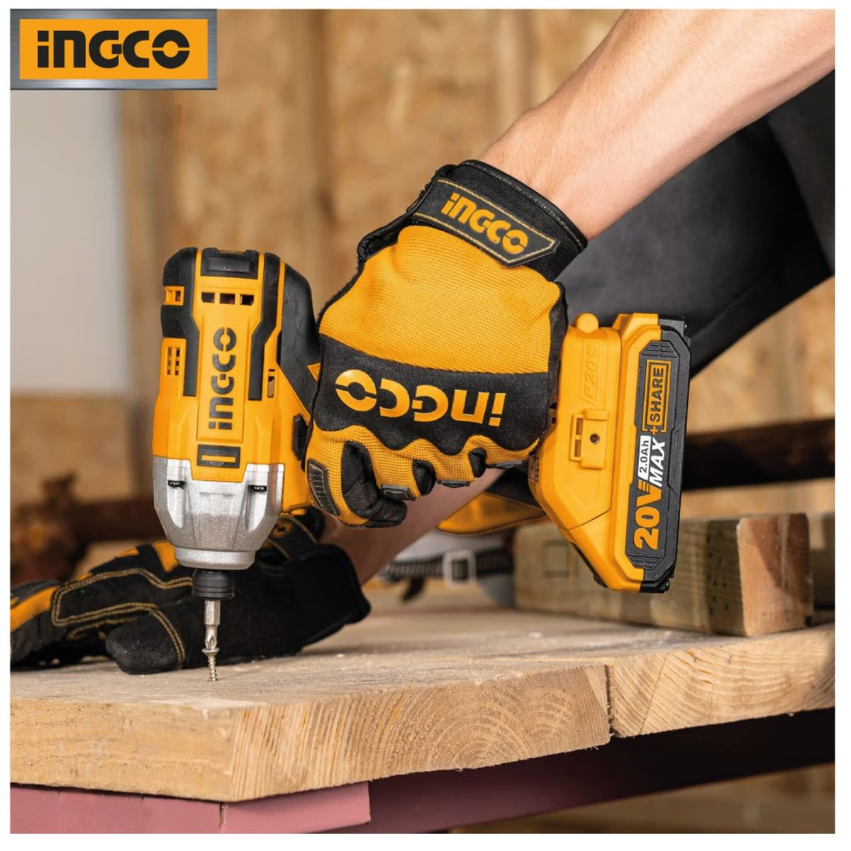INGCO TOOLS - Combo Atornillador de impacto +Taladro  inalambrico 20v Ingco