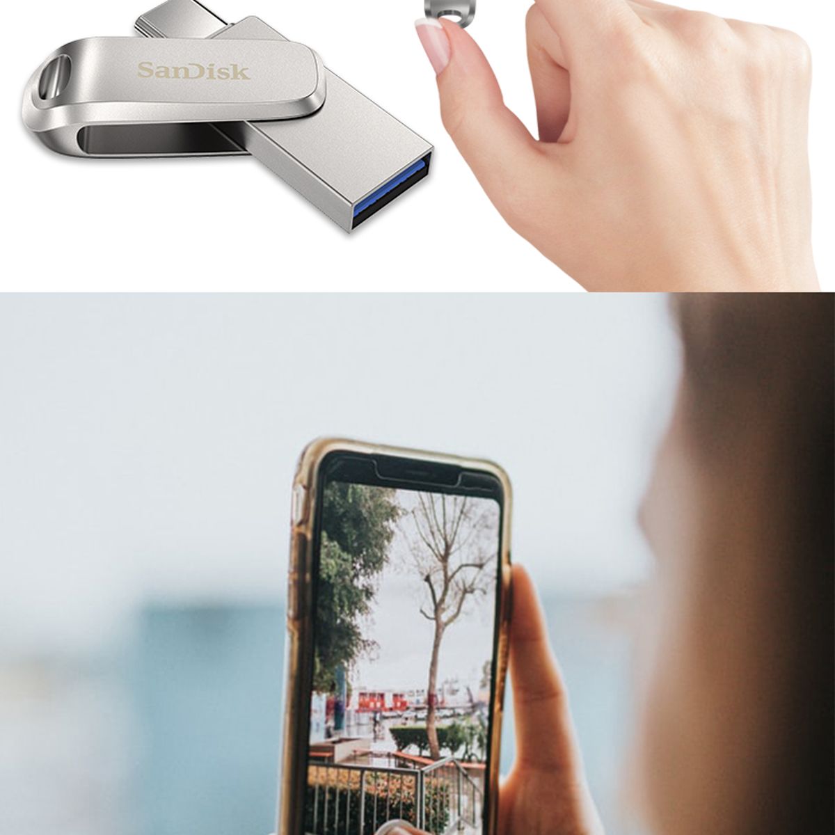 SANDISK - Sandisk USB y USB-C Memoria Dual Drive luxe 150mbs 256GB