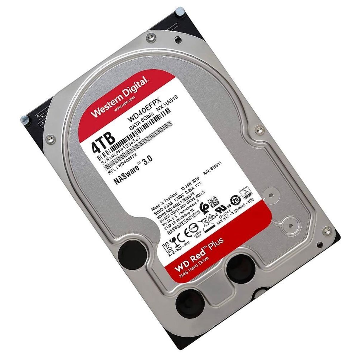 WESTERN DIGITAL - Disco Duro Western Digital Red Plus 4TB SATA 5400RPM NAS WD40EFPX